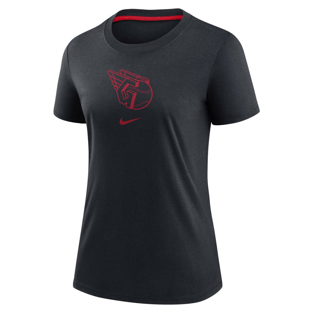 Cleveland Guardians Women's Authentic Collection Early Work Tri-Blend T-Shirt - Navy | Nike