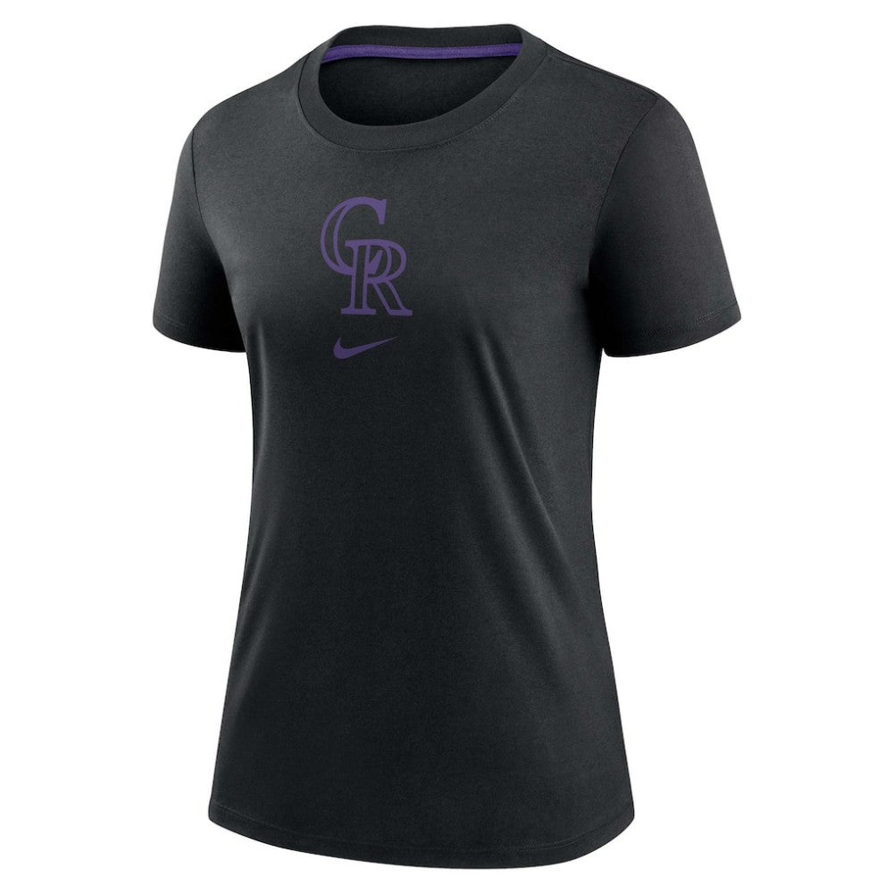 Colorado Rockies Women's Authentic Collection Early Work Tri-Blend T-Shirt - Black | Nike