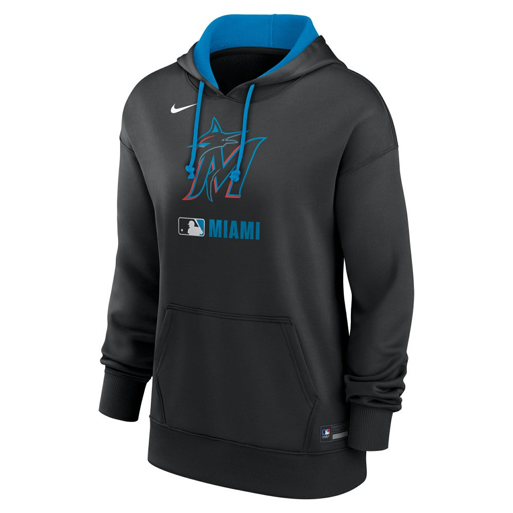 Miami Marlins Women's Authentic Collection Therma-FIT Hoodie - Black | Nike