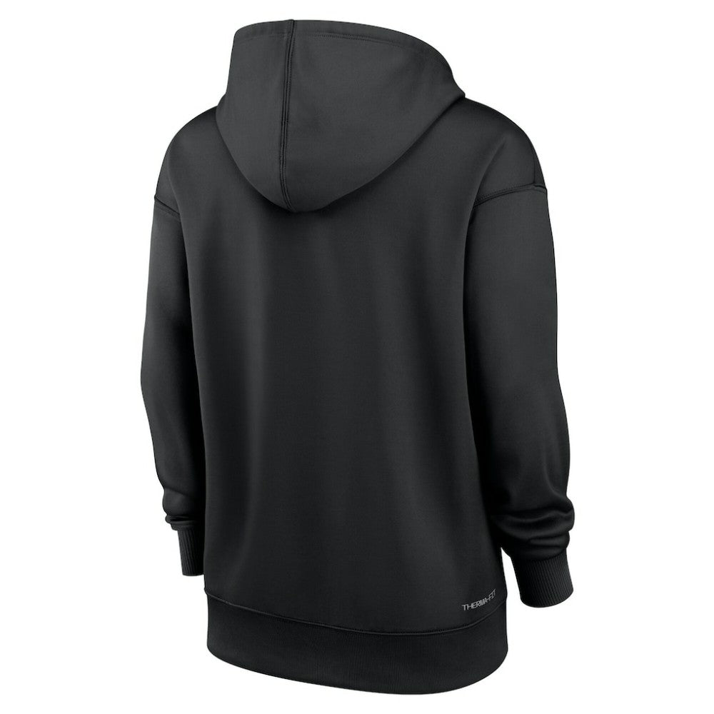 Tampa Bay Rays Women's Authentic Collection Lockup Alternate Logo Therma Hoodie - Black | Nike