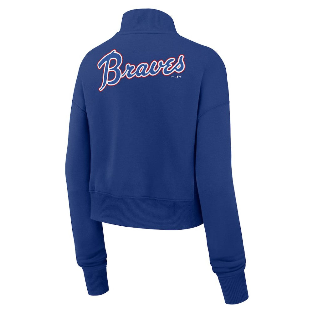 Atlanta Braves Women's Cooperstown Collection Phoenix Fleece Half-Zip Sweatshirt - Royal | Nike