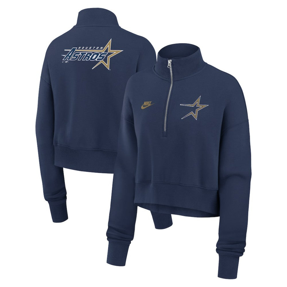 Houston Astros Women's Cooperstown Collection Phoenix Fleece Half-Zip Sweatshirt - Navy | Nike