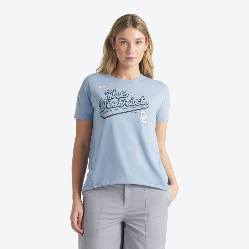 Washington Nationals Women's 2025 City Connect Flowy Fashion Tri-Blend Dri-FIT T-Shirt - Blue | Nike