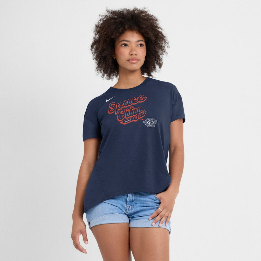 Houston Astros Women's 2025 City Connect Flowy Fashion Tri-Blend Dri-FIT T-Shirt - Navy | Nike
