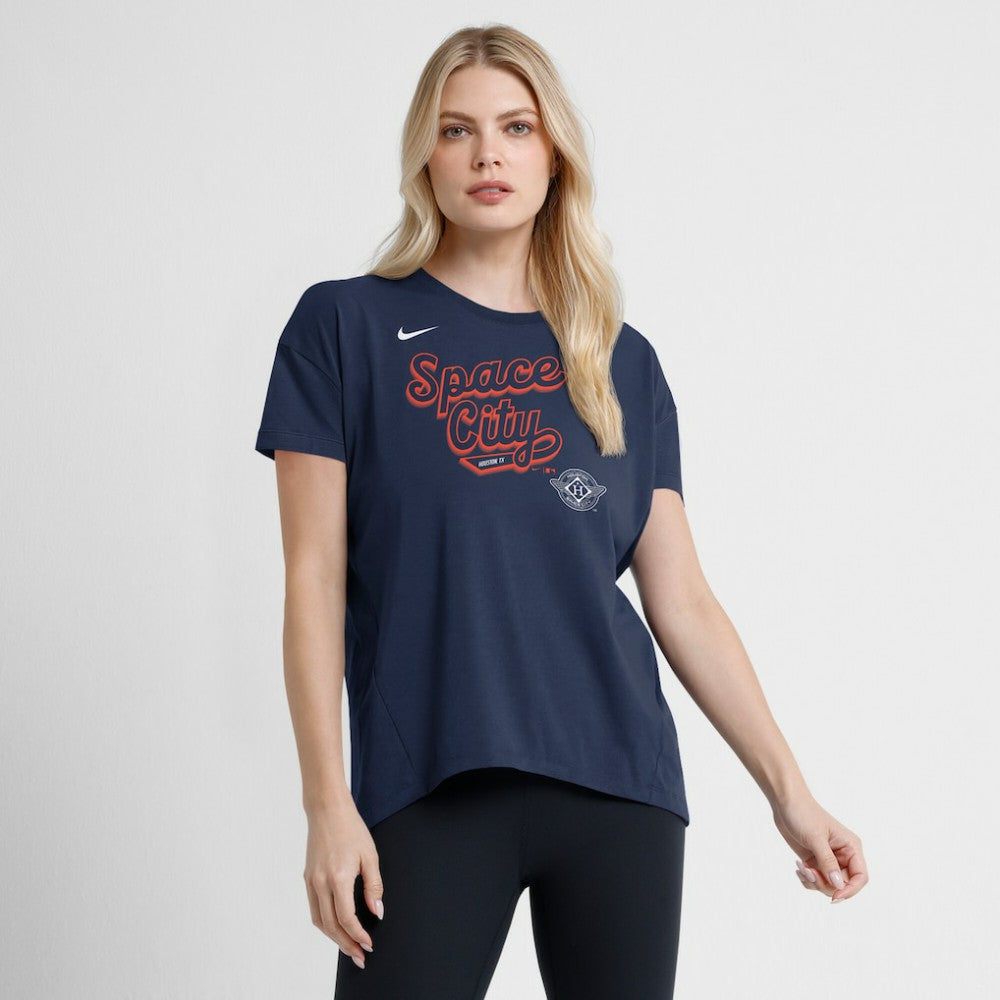 Houston Astros Women's 2025 City Connect Flowy Fashion Tri-Blend Dri-FIT T-Shirt - Navy | Nike