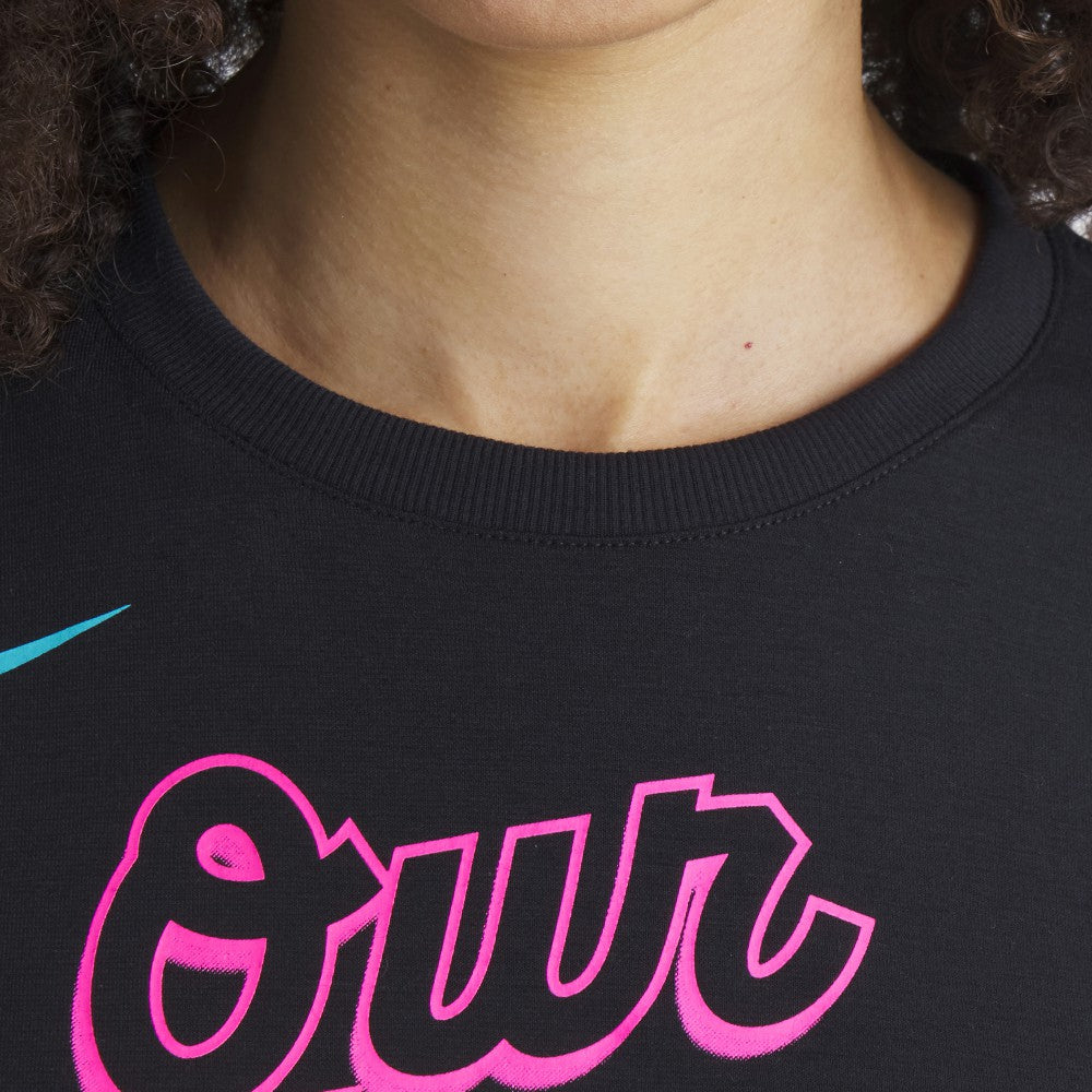 Miami Marlins Women's 2025 City Connect Flowy Fashion Tri-Blend Dri-FIT T-Shirt - Black | Nike