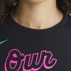 Miami Marlins Women's 2025 City Connect Flowy Fashion Tri-Blend Dri-FIT T-Shirt - Black | Nike