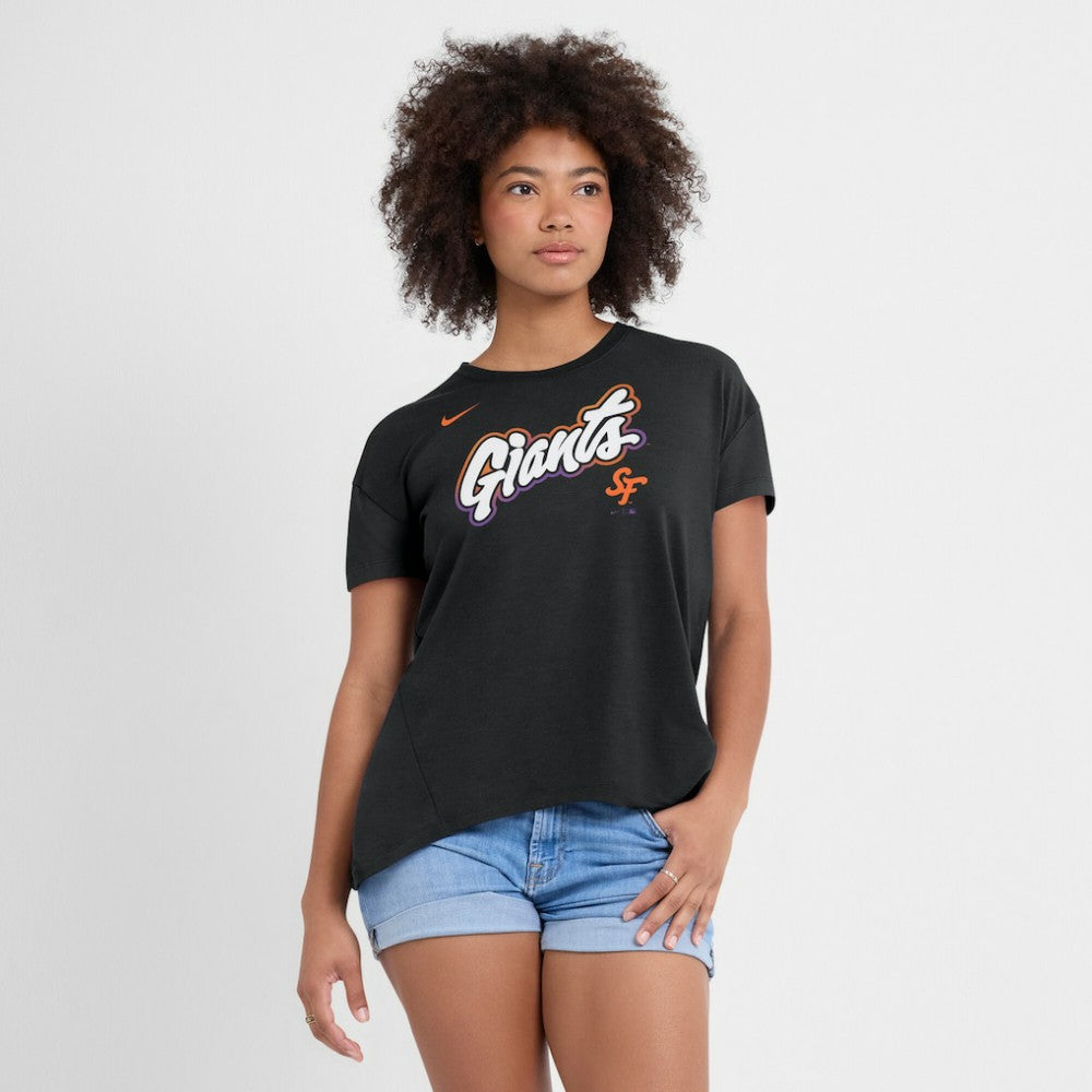San Francisco Giants Women's 2025 City Connect Flowy Fashion Tri-Blend Dri-FIT T-Shirt - Black | Nike