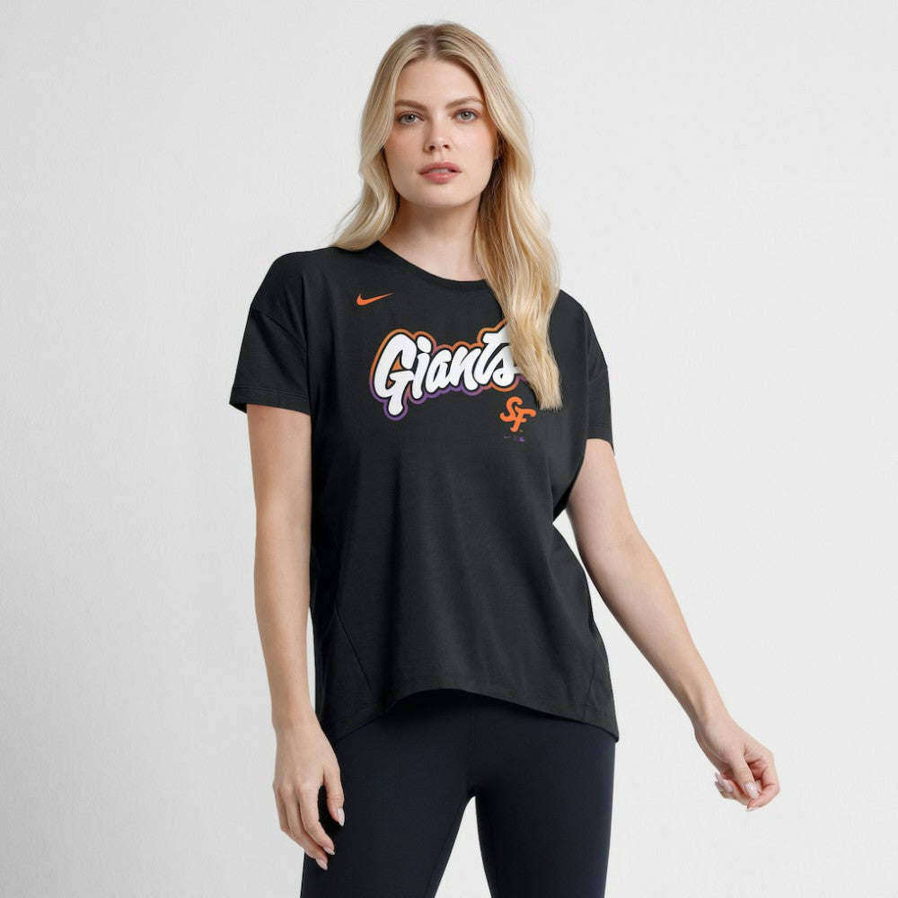 San Francisco Giants Women's 2025 City Connect Flowy Fashion Tri-Blend Dri-FIT T-Shirt - Black | Nike