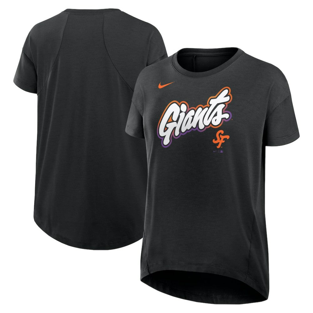 San Francisco Giants Women's 2025 City Connect Flowy Fashion Tri-Blend Dri-FIT T-Shirt - Black | Nike