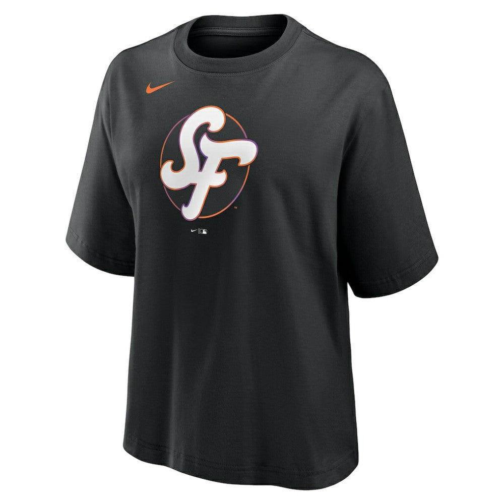 San Francisco Giants Women's 2025 City Connect Logo Boxy T-Shirt - Black | Nike
