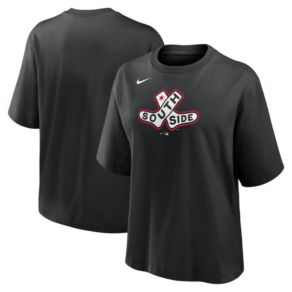 Chicago White Sox Women's 2025 City Connect Logo Boxy T-Shirt - Black | Nike
