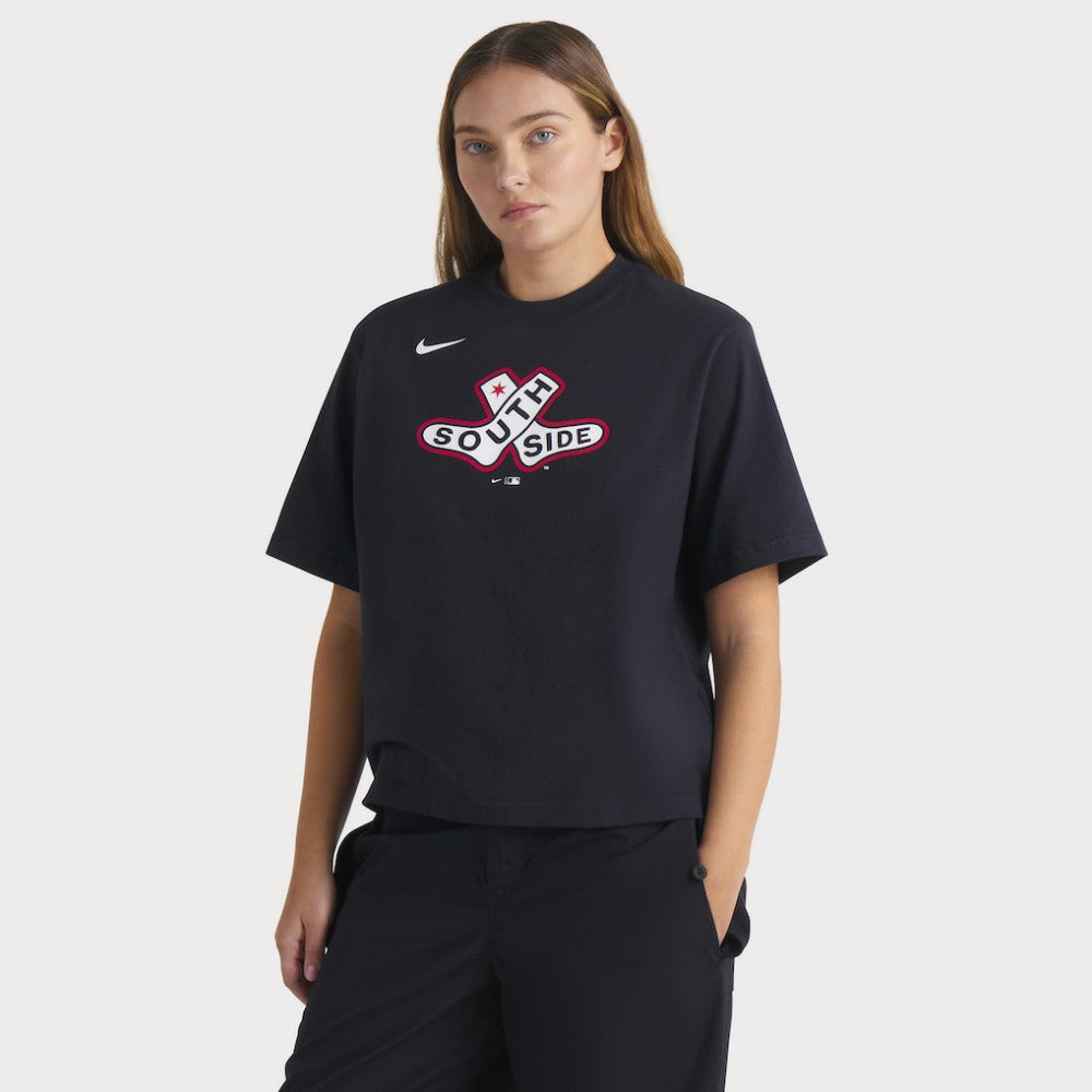 Chicago White Sox Women's 2025 City Connect Logo Boxy T-Shirt - Black | Nike