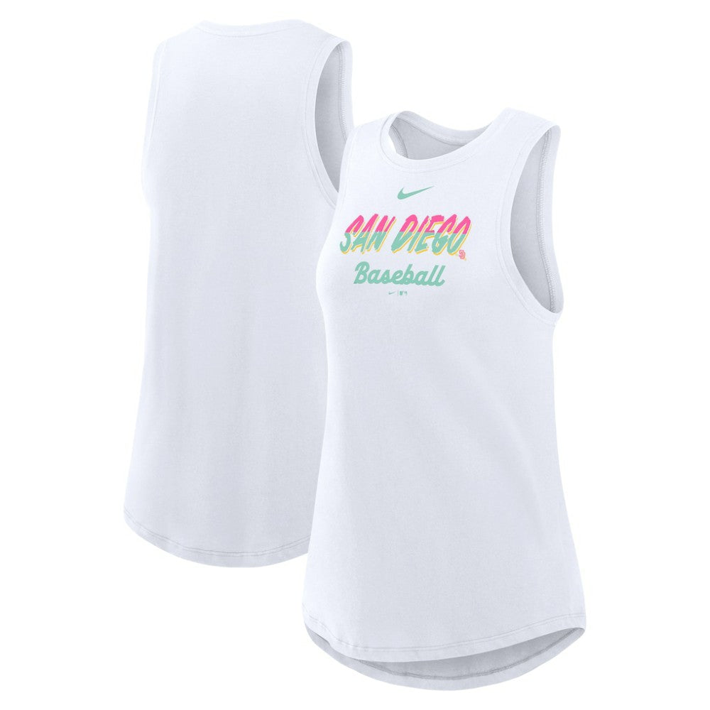 San Diego Padres Women's City Connect Tricode High Neck Dri-FIT Tank Top - White | Nike
