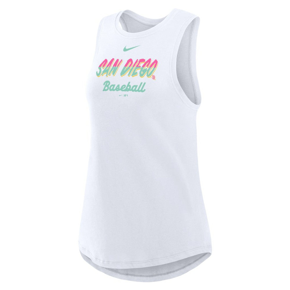 San Diego Padres Women's City Connect Tricode High Neck Dri-FIT Tank Top - White | Nike