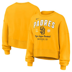 San Diego Padres Women's Oversized High Hip Pullover Sweatshirt - Gold | Nike