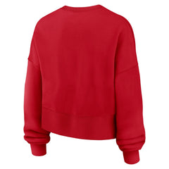 Cleveland Guardians Women's Oversized High Hip Pullover Sweatshirt - Red | Nike