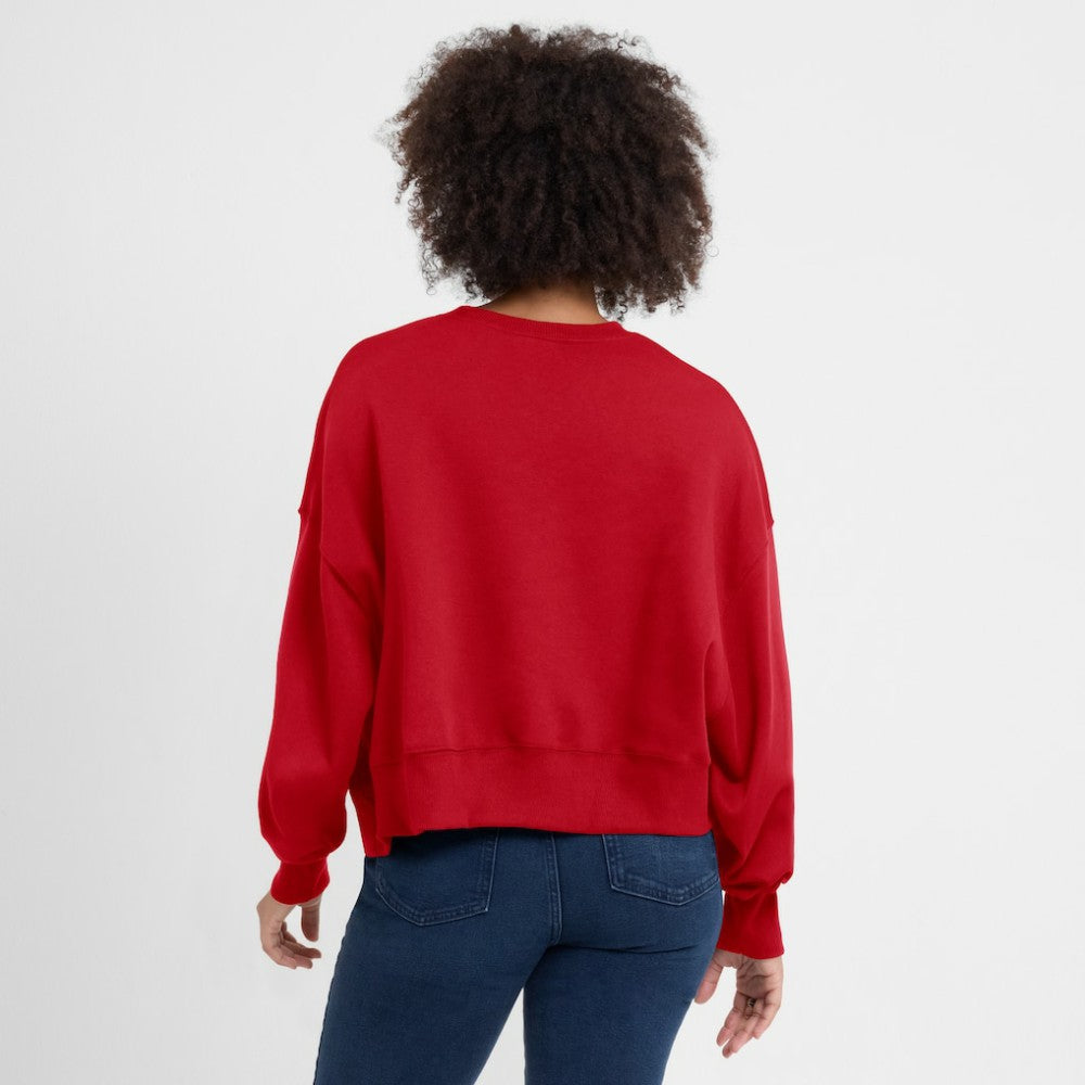 Atlanta Braves Women's Oversized High Hip Pullover Sweatshirt - Red | Nike