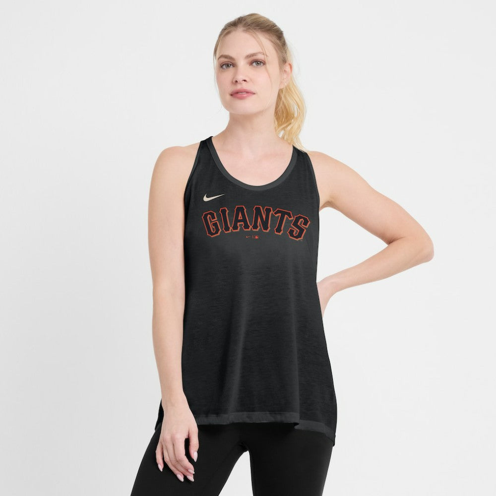 San Francisco Giants Open-Back Crisscross Dri-FIT Tank Top - Black | Nike