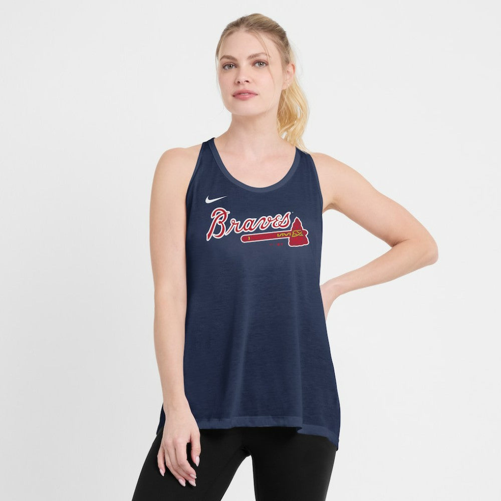 Atlanta Braves Open-Back Crisscross Dri-FIT Tank Top - Navy | Nike