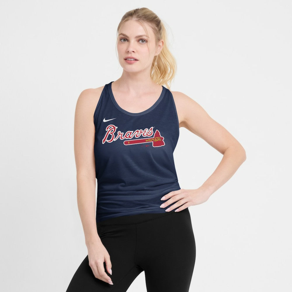 Atlanta Braves Open-Back Crisscross Dri-FIT Tank Top - Navy | Nike