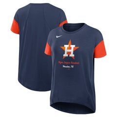 Houston Astros Women's Flowy Fashion Tri-Blend Dri-FIT T-Shirt - Navy | Nike