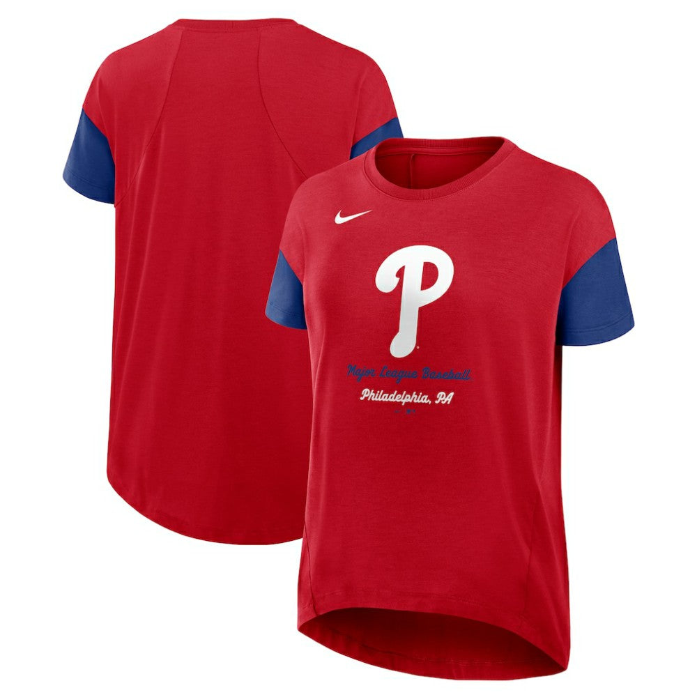 Philadelphia Phillies Women's Flowy Fashion Tri-Blend Dri-FIT T-Shirt - Red | Nike