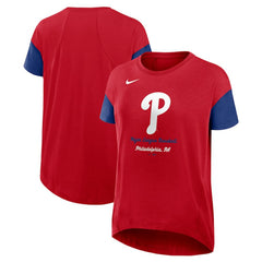 Philadelphia Phillies Women's Flowy Fashion Tri-Blend Dri-FIT T-Shirt - Red | Nike