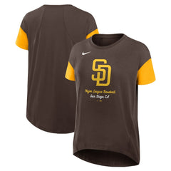 San Diego Padres Women's Flowy Fashion Tri-Blend Dri-FIT T-Shirt - Brown | Nike