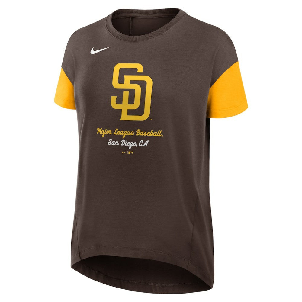 San Diego Padres Women's Flowy Fashion Tri-Blend Dri-FIT T-Shirt - Brown | Nike