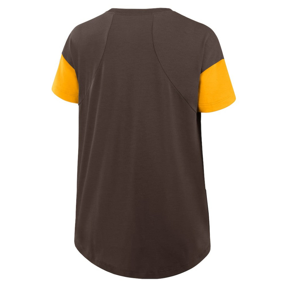 San Diego Padres Women's Flowy Fashion Tri-Blend Dri-FIT T-Shirt - Brown | Nike