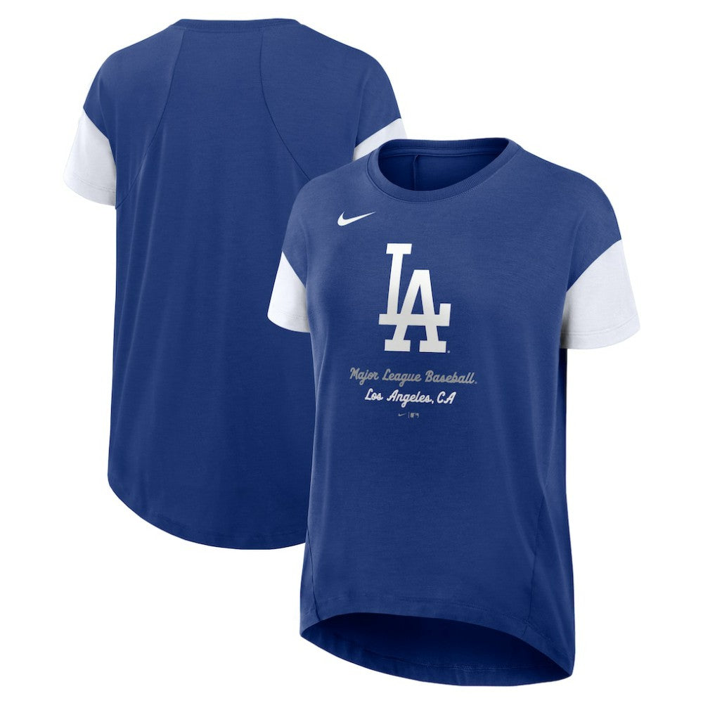 Los Angeles Dodgers Women's Flowy Fashion Tri-Blend Dri-FIT T-Shirt - Royal | Nike