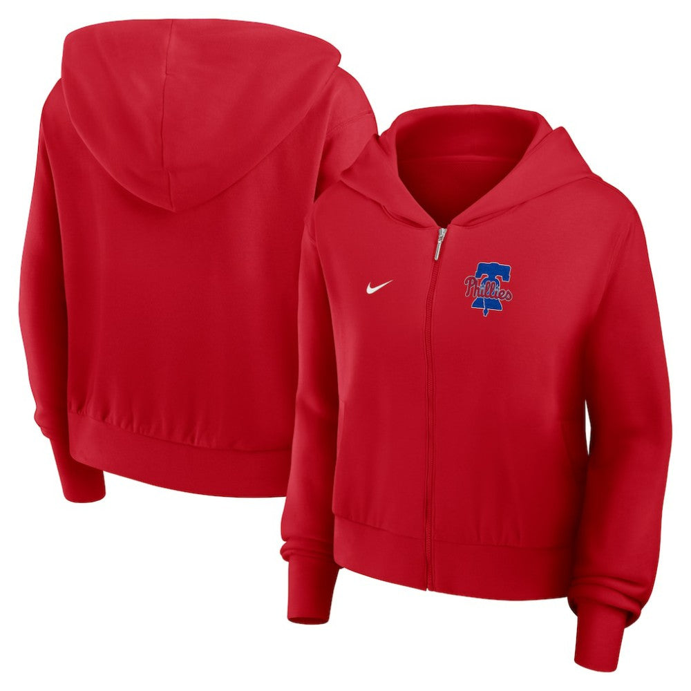 Philadelphia Phillies Women's Cropped Chill Full-Zip Hoodie - Red | Nike