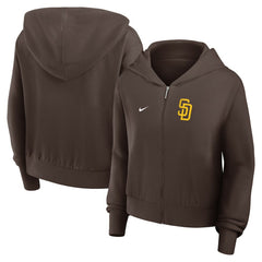 San Diego Padres Women's Cropped Chill Full-Zip Hoodie - Brown | Nike