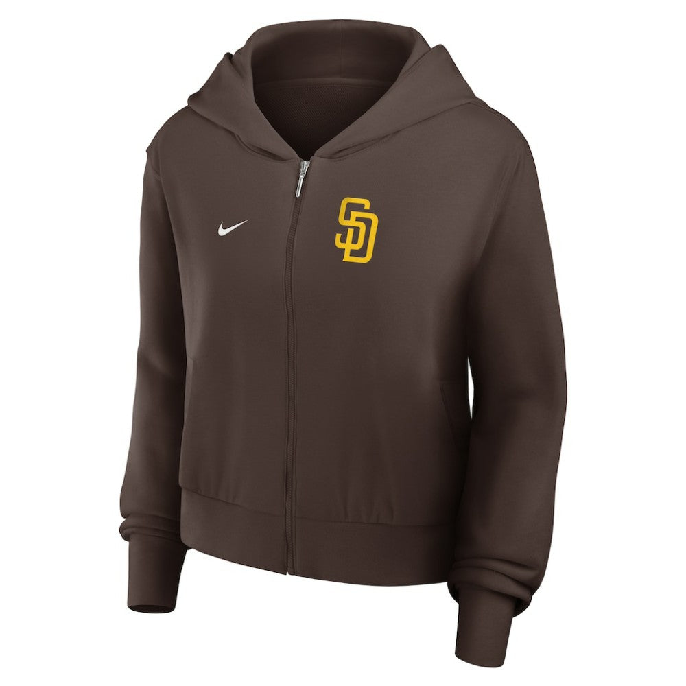 San Diego Padres Women's Cropped Chill Full-Zip Hoodie - Brown | Nike