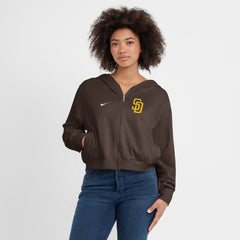San Diego Padres Women's Cropped Chill Full-Zip Hoodie - Brown | Nike