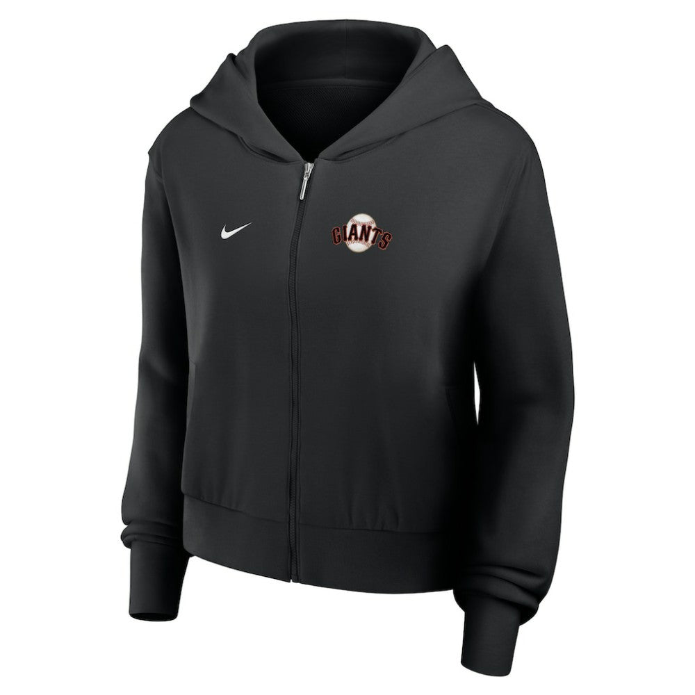 San Francisco Giants Women's Cropped Chill Full-Zip Hoodie - Black | Nike