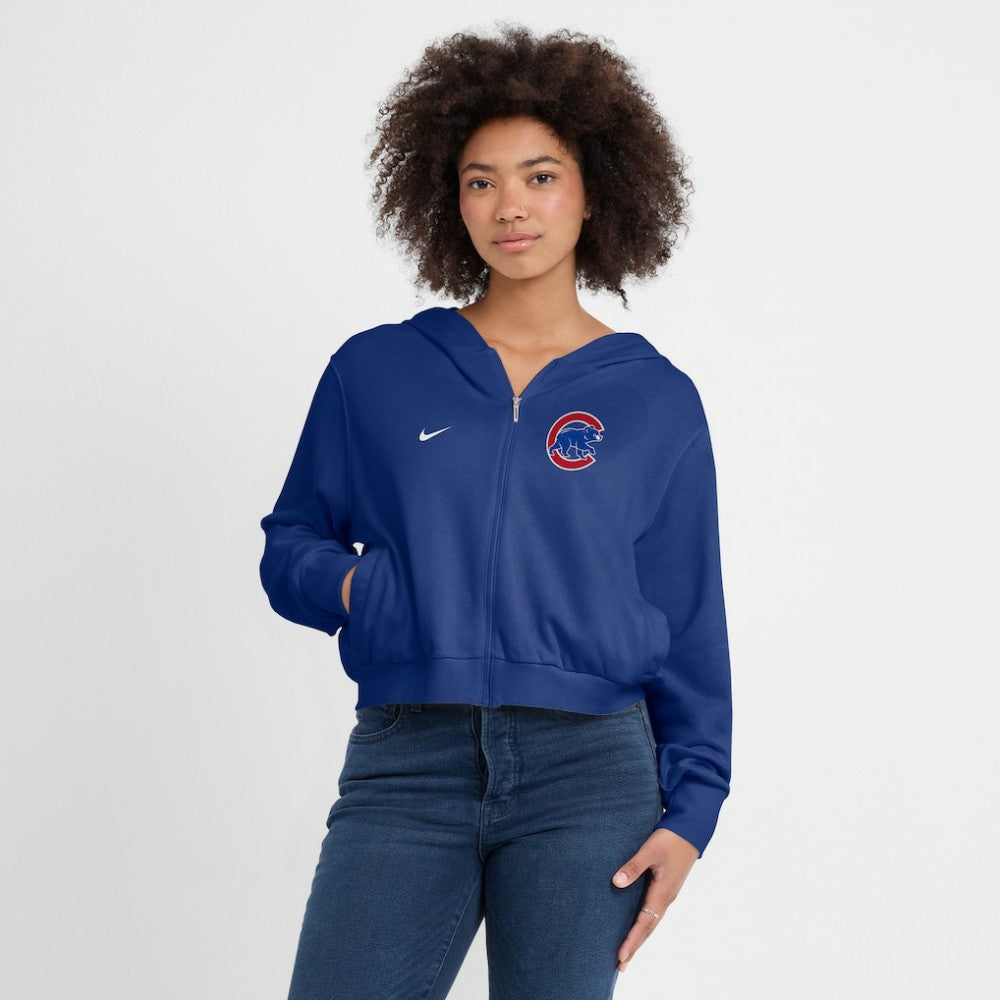 Chicago Cubs Women's Cropped Chill Full-Zip Hoodie - Royal | Nike