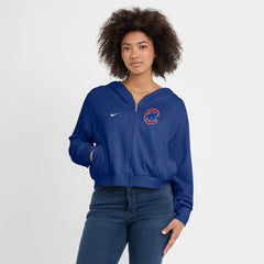 Chicago Cubs Women's Cropped Chill Full-Zip Hoodie - Royal | Nike