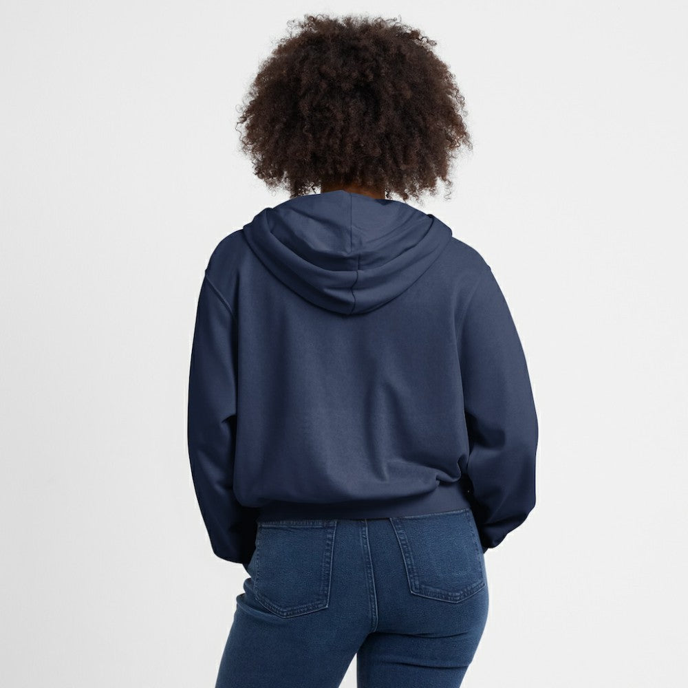 Boston Red Sox Women's Cropped Chill Full-Zip Hoodie - Navy | Nike