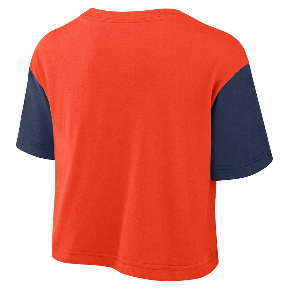 Houston Astros Women's Script Dri-FIT Cropped T-Shirt - Orange/Navy | Nike