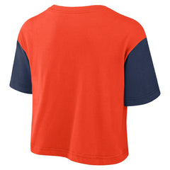 Houston Astros Women's Script Dri-FIT Cropped T-Shirt - Orange/Navy | Nike