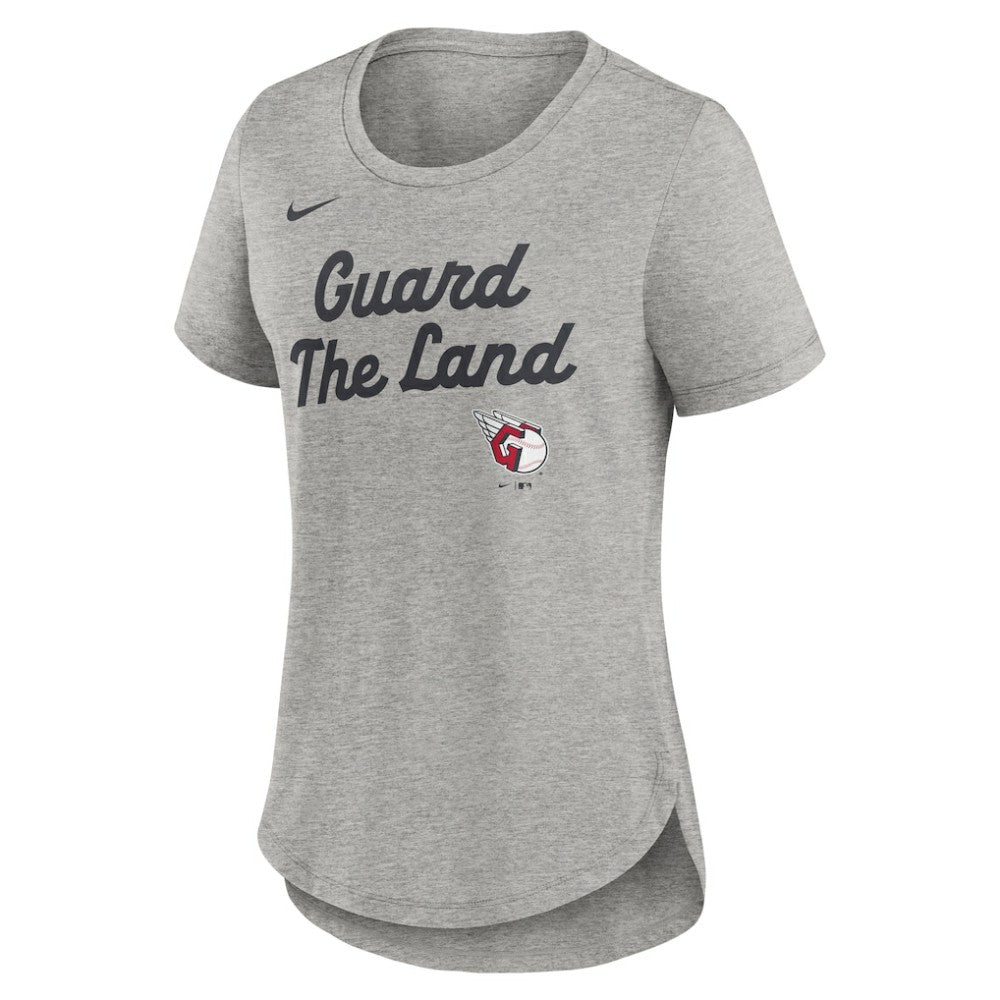 Cleveland Guardians Women's Script Tri-Blend T-Shirt - Heather Gray | Nike
