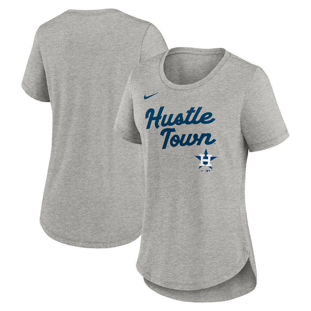 Houston Astros Women's Script Tri-Blend T-Shirt - Heather Gray | Nike