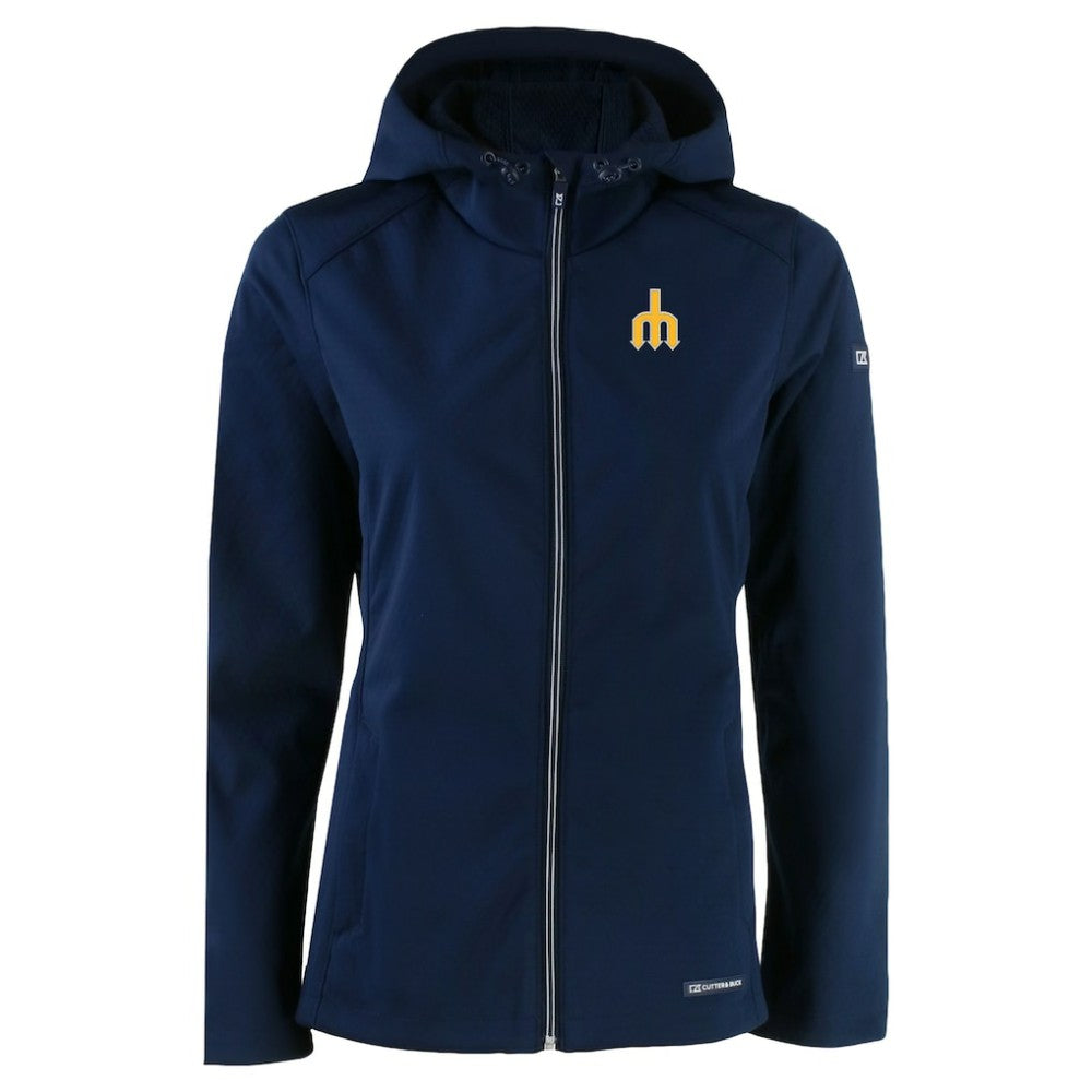Seattle Mariners Cutter & Buck Women's Evoke Eco Softshell Recycled Full-Zip Jacket - Navy
