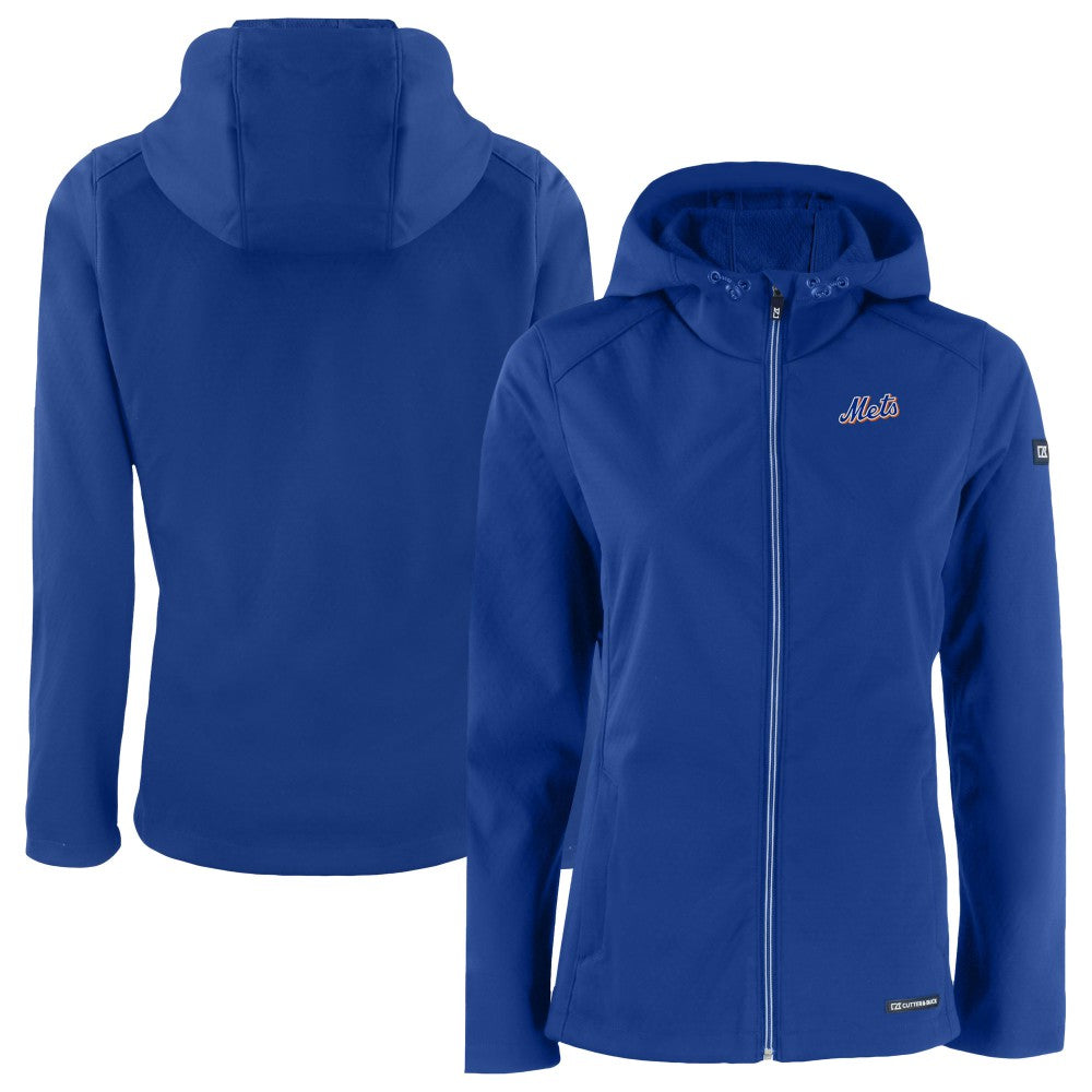 New York Mets Cutter & Buck Women's Evoke Eco Softshell Recycled Full-Zip Jacket - Royal