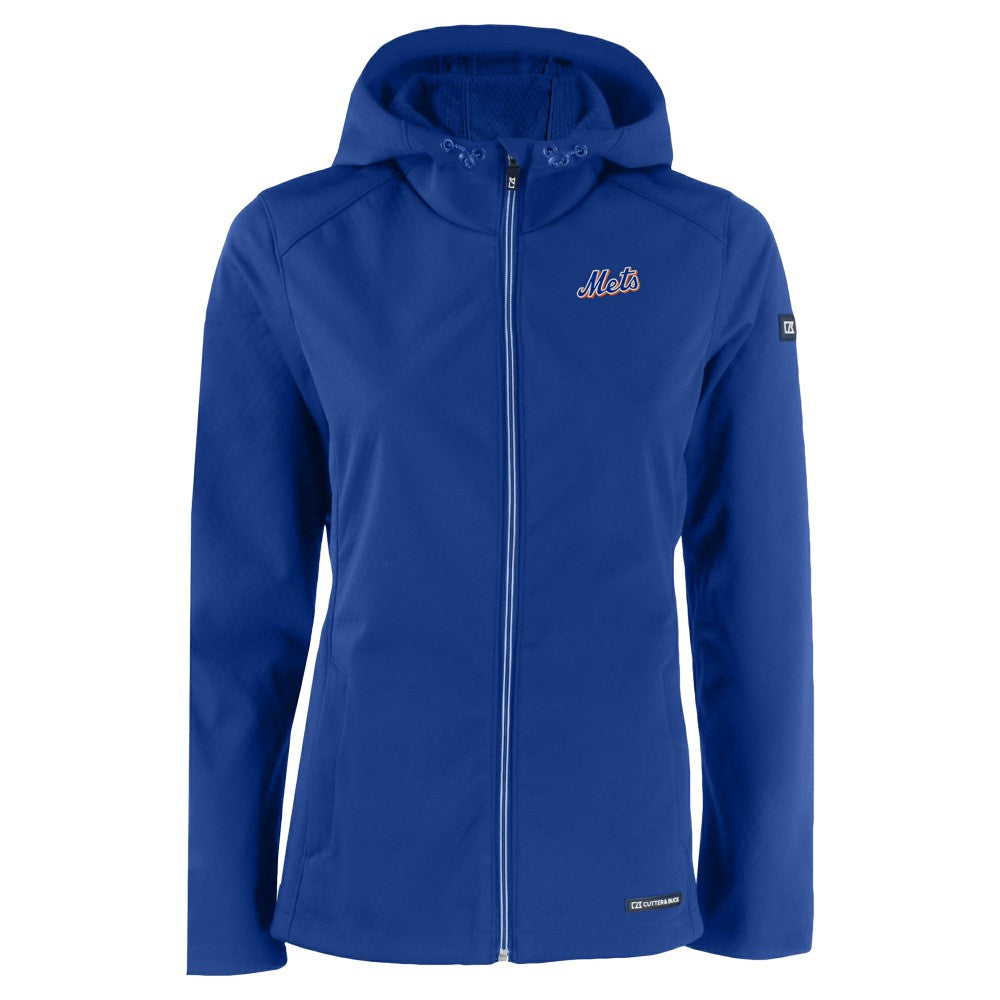 New York Mets Cutter & Buck Women's Evoke Eco Softshell Recycled Full-Zip Jacket - Royal