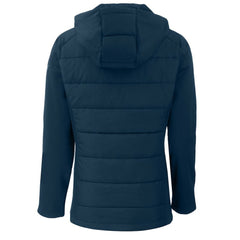 Los Angeles Dodgers Cutter & Buck Women's  Evoke Hybrid Eco Softshell Recycled Full-Zip Hoodie Jacket - Navy