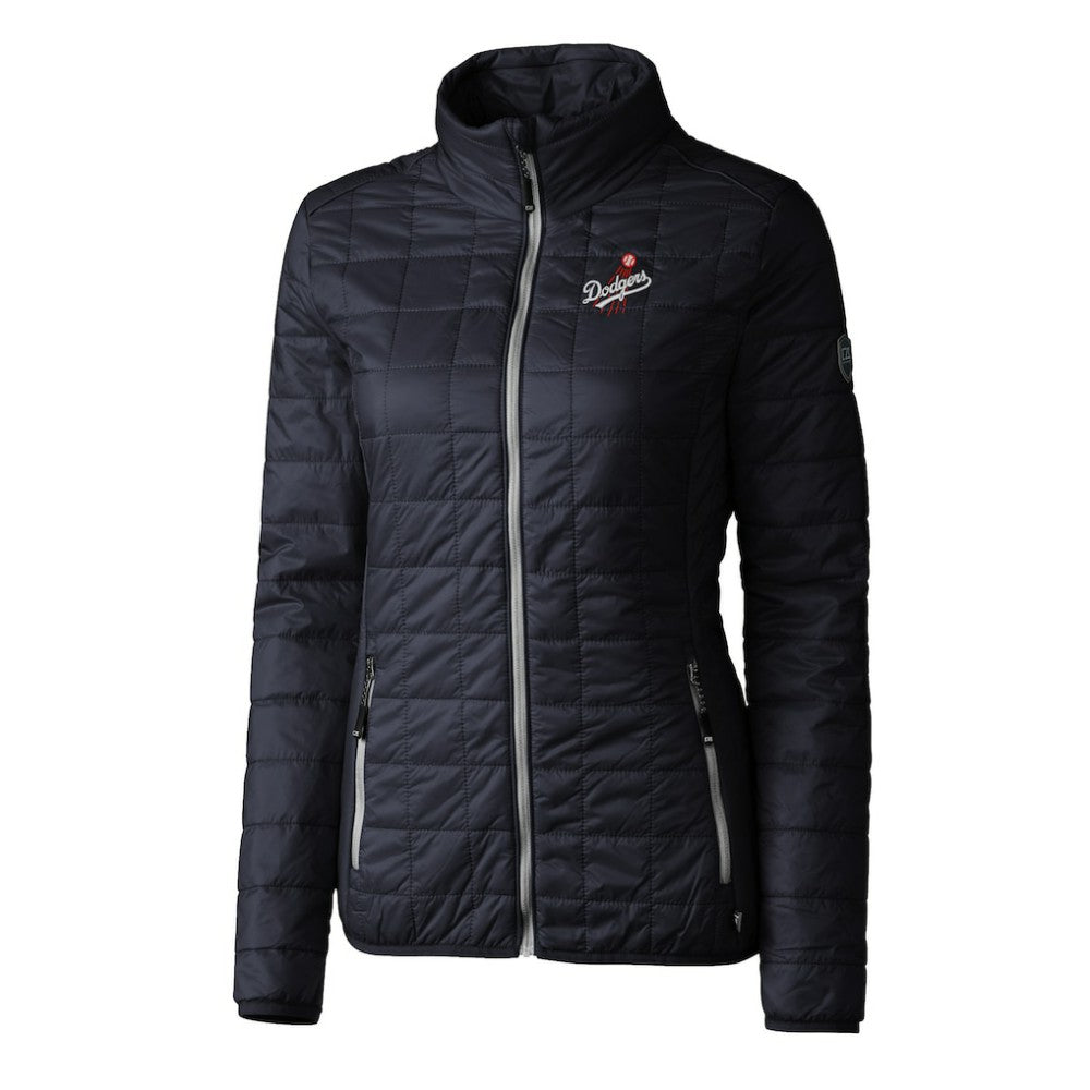 Los Angeles Dodgers Cutter & Buck Women's Rainier PrimaLoft Eco Insulated Full-Zip Puffer Jacket - Navy