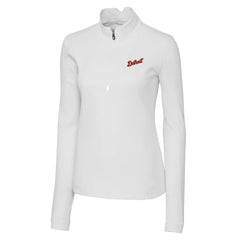 Detroit Tigers Cutter & Buck Women's  Traverse Stretch Quarter-Zip Pullover Top - White